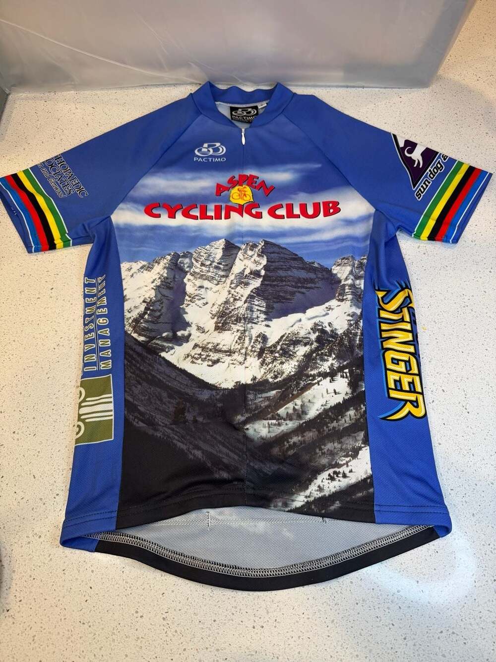 Pactimo Aspen Cycling Club Full-Zip Short Sleeve Cycling Jersey, Size Small